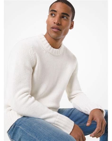 michael kors white sweater men|Michael Kors cashmere sweater.